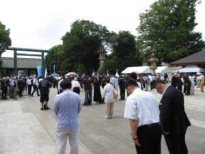 令和５年８月１５日終戦の日、靖國神社参拝・黙祷
