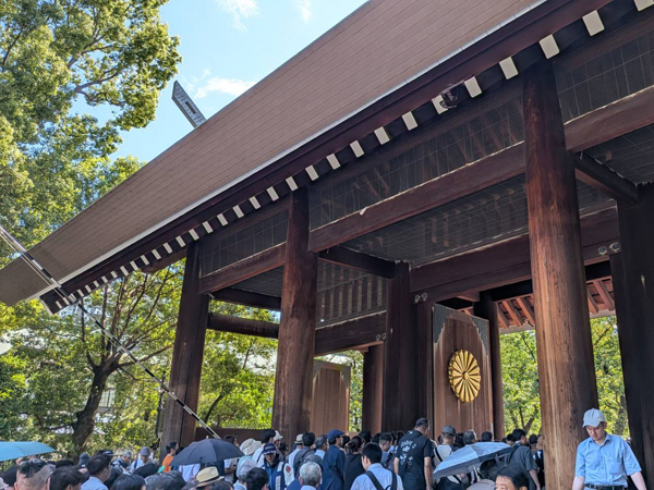 令和７年８月１５日終戦の日、靖國神社参拝・黙祷