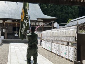 令和７年８月１５日終戦の日、國志天誅塾高山市内啓蒙活動・飛騨護国神社参拝